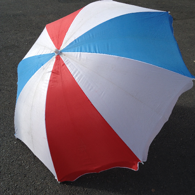 UMBRELLA, Beach - Red, White & Blue